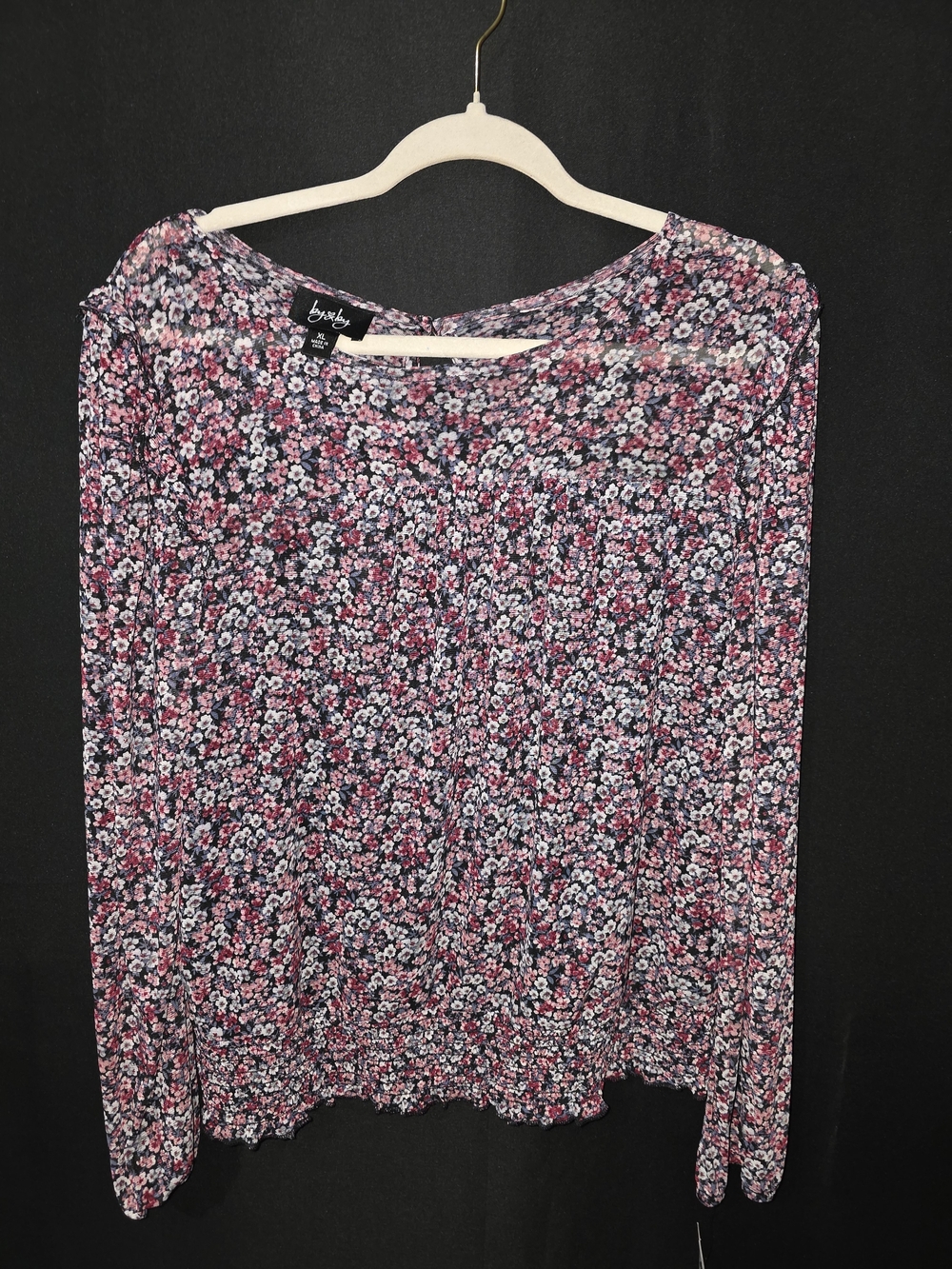 by & by Pink Floral Long Sleeve Top